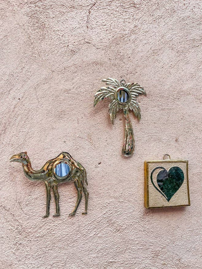Miroir design Palmier Nomad par LIV, Bronze, Laiton, Miroir