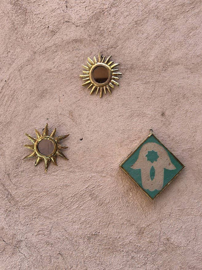 Miroir tournesol 2 taille S, Bronze, or