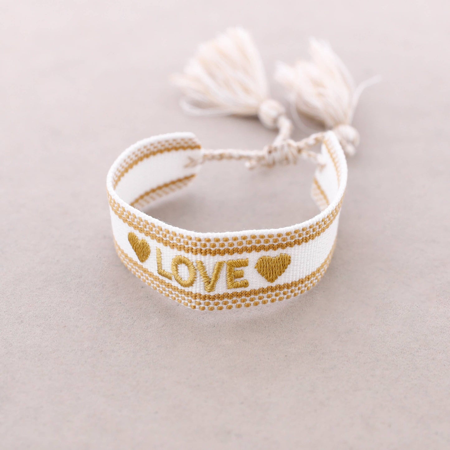 Bracelet Macramé Love: Taupe