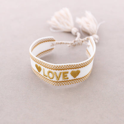 Bracelet Macramé Love: Taupe