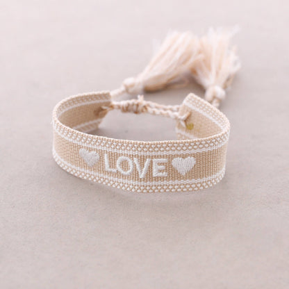 Bracelet Macramé Love: Taupe