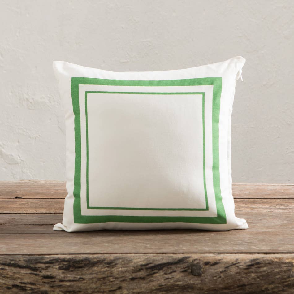 Coussin double carré vert Capri 45x45