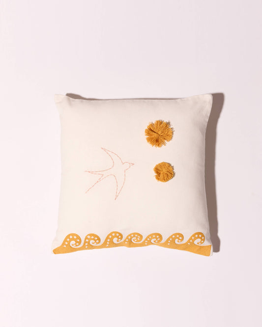 COUSSIN COTON OCRE WAVE