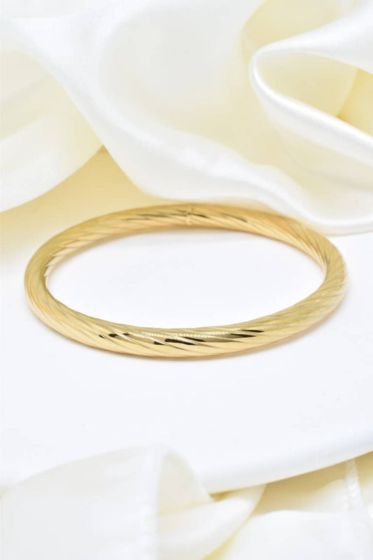 Bracelet jonc en acier inoxydable - BR110318: Doré