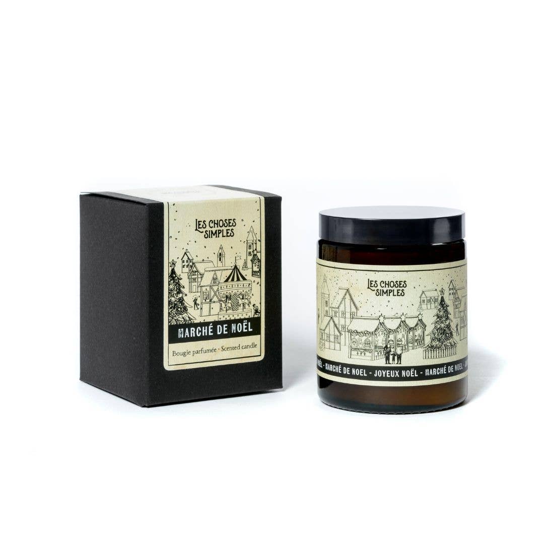 Bougie de Noël - Marché de Noël: Avec coffret cadeau