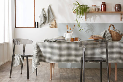 NAPPE 150 x 250 cm VICKIE Romarin: Double gaze de coton - 125 gr/m² / OEKO TEX - BSCI - TRAITEMENT DES EAUX USÉES / 100% Coton