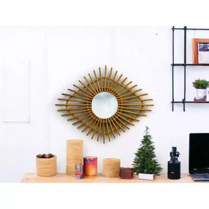Miroir Losange Vintage Rotin MATAI