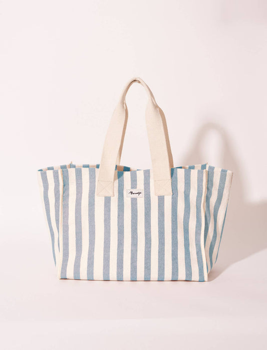 SAC CABAS COTON RAYÉ BLUE SKY NINA