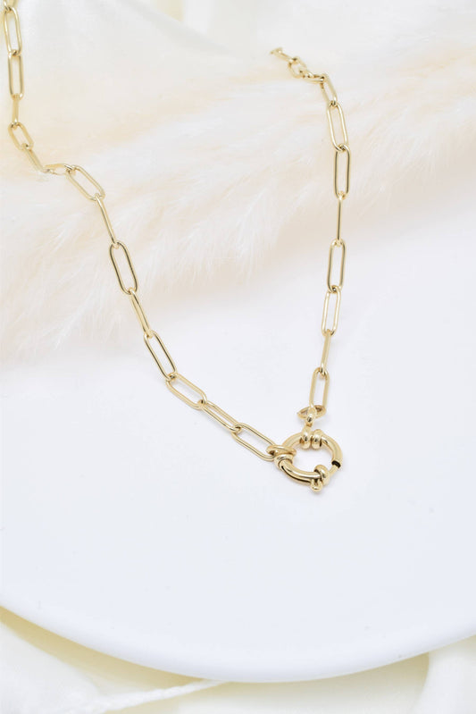 Collier en acier inoxydable doré - BJ210176OR