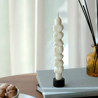 Bougie conique JE T'AIME - Fait main - Bougies coniques 3D de 9 pouces: Rose