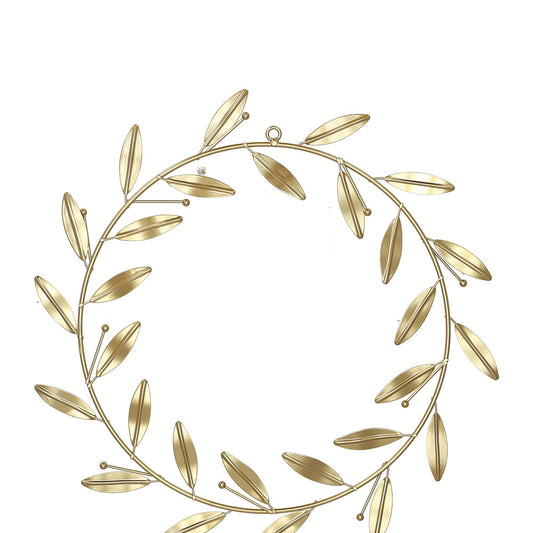Couronne Evy en métal à suspendre, D30cm, dorée