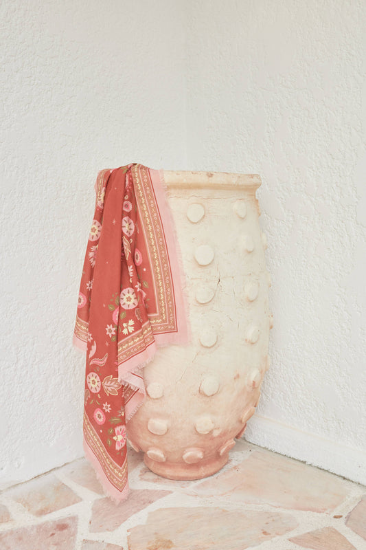 FOULARD COTON TERRACOTTA BOHEMIA
