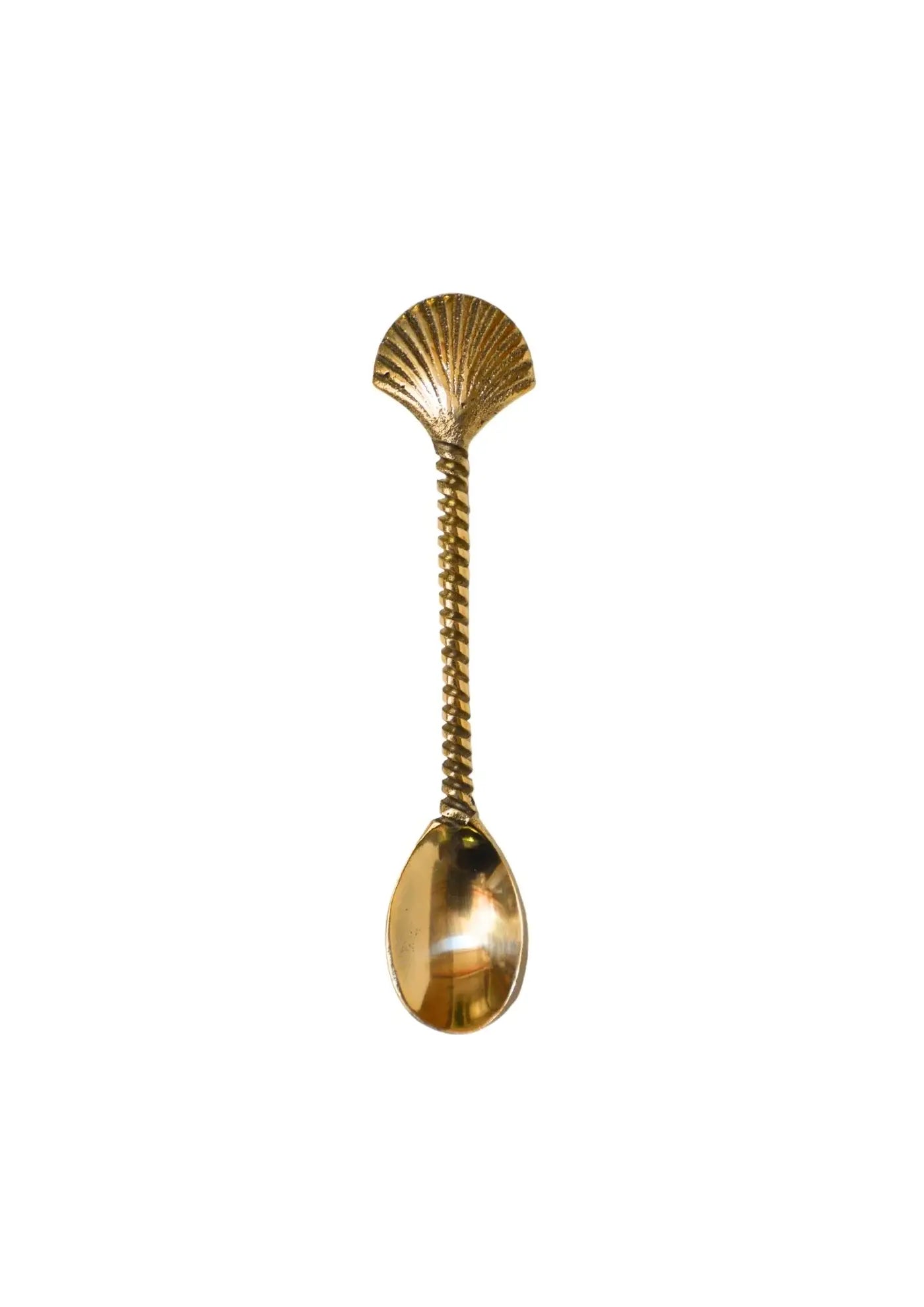 Cuillère à café dorée en métal avec design coquillage - Hippie Monkey