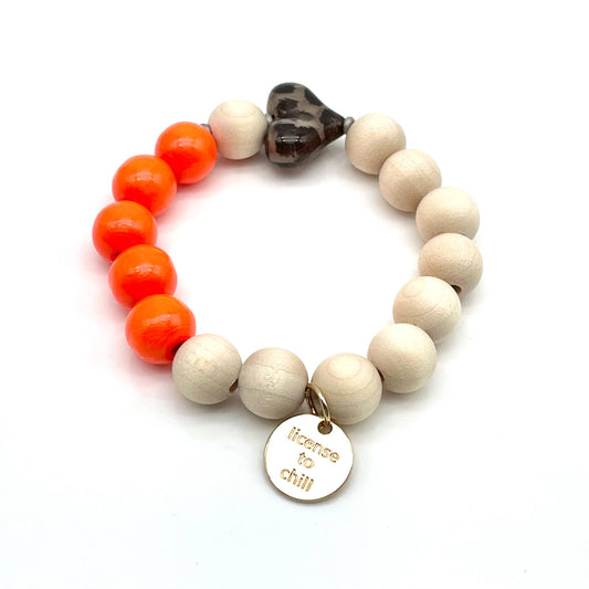 Bracelet NEON X WOOD — bracelet élastique à perles