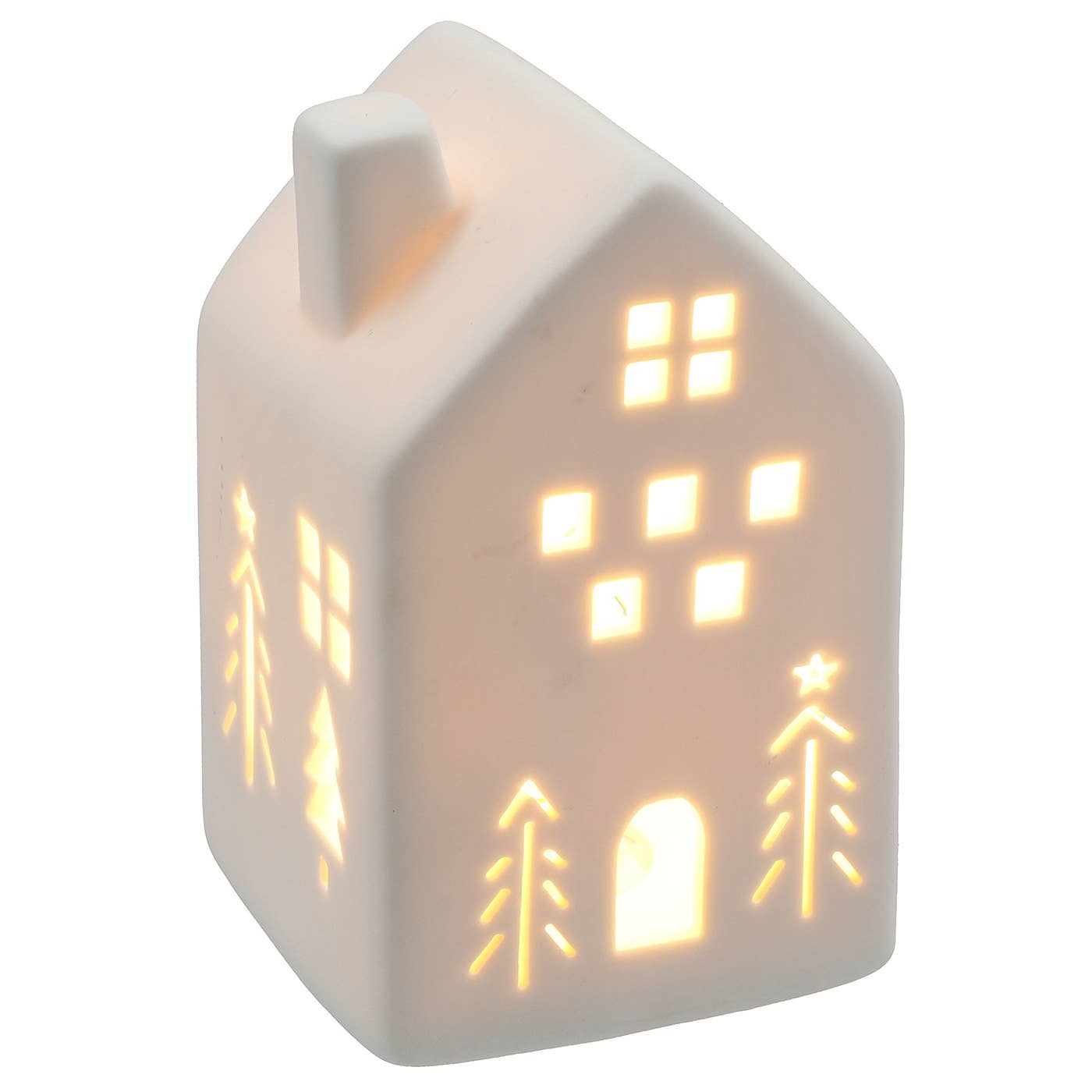 Petite maison LED de Noël blanche