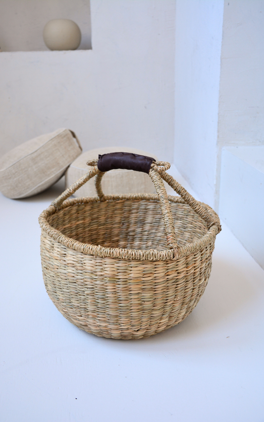 Panier de pique-nique rond en bambou - Sac Bola Bola — Hippie Monkey