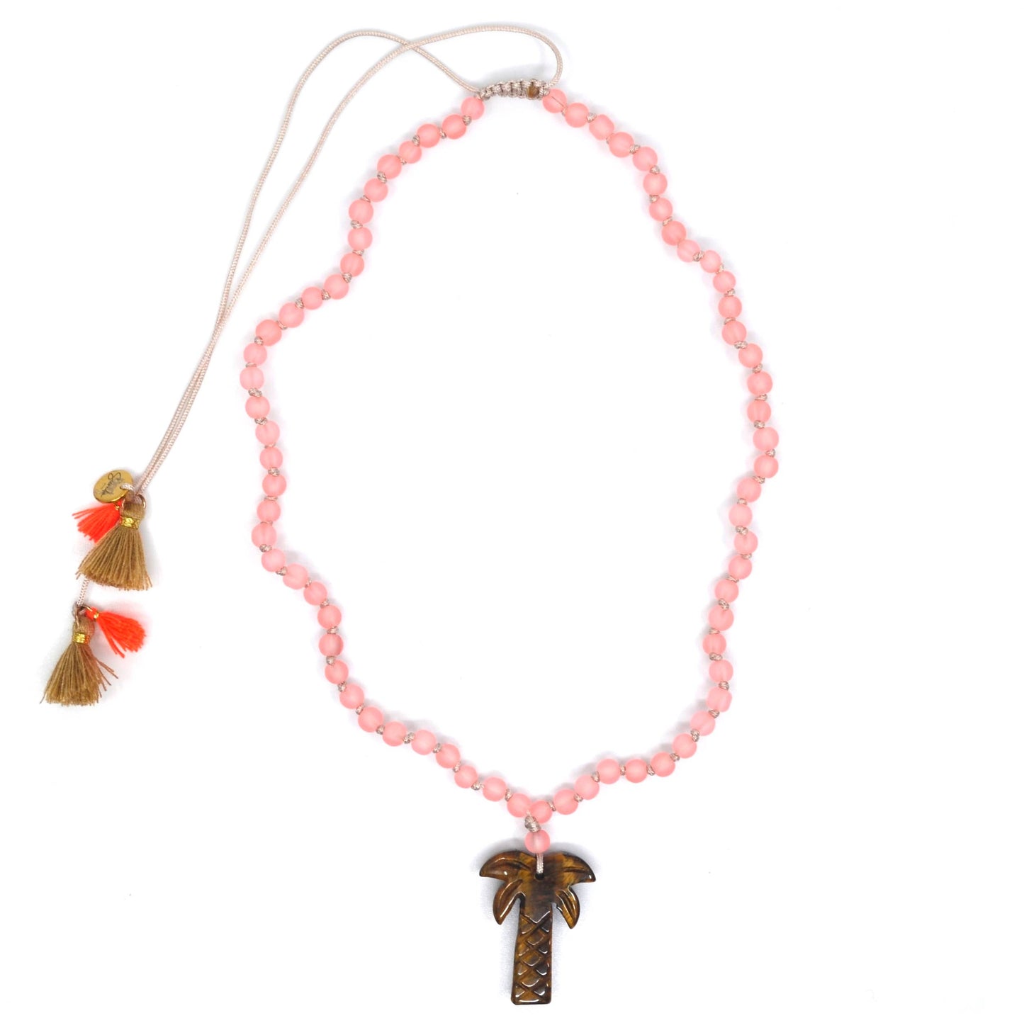 Collier Bert chaîne avec palmier en pierre précieuse