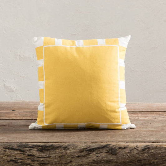 Coussin Capri Stripe Frame Jaune 45x45