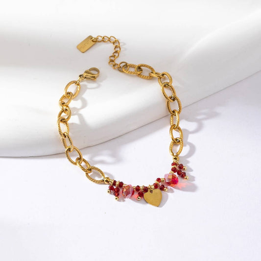 Bracelet chaîne simple étoiles et cristaux - Fabienne: Multicouleur / Tu [1]