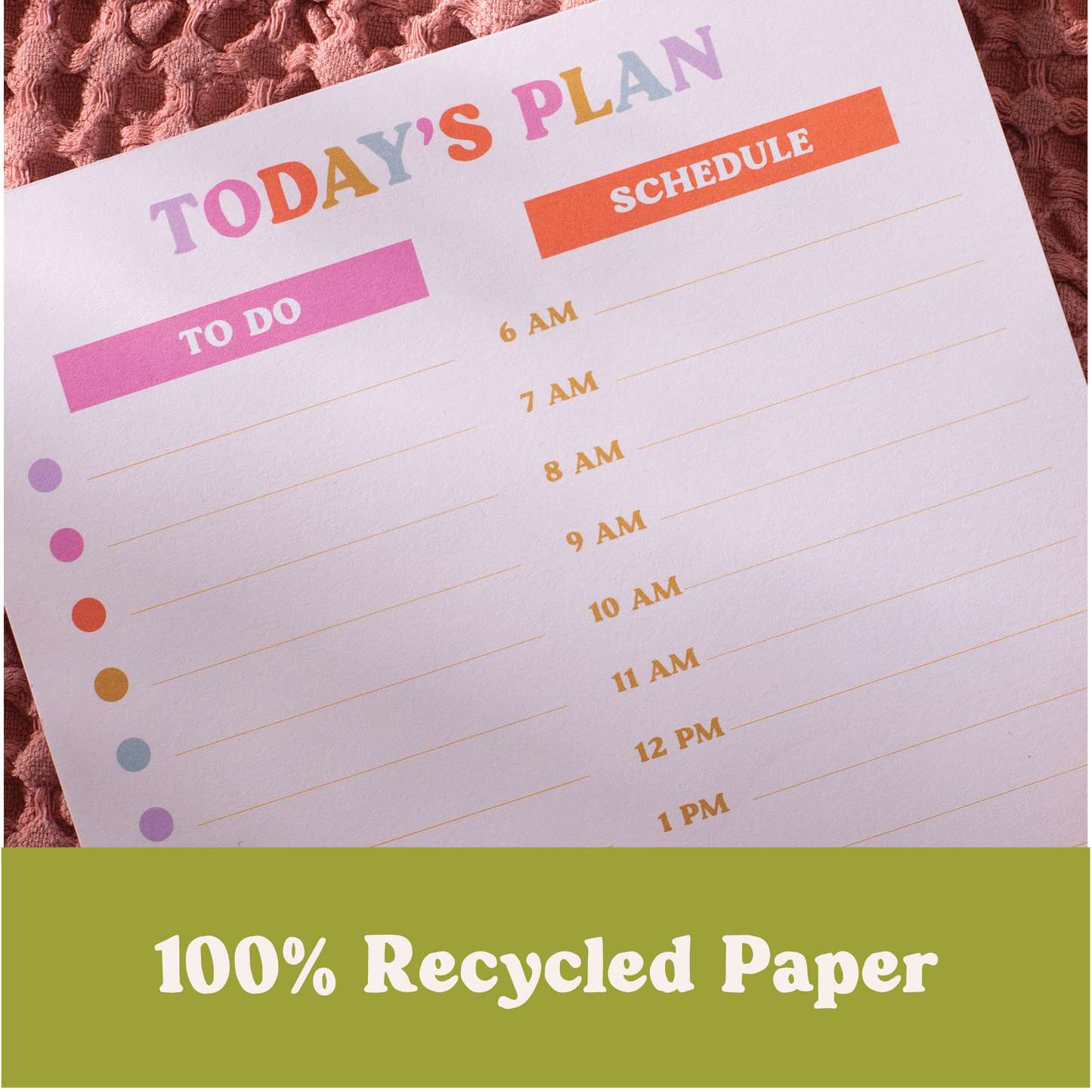 Bloc de planification quotidien | You Got This | Papier recyclé