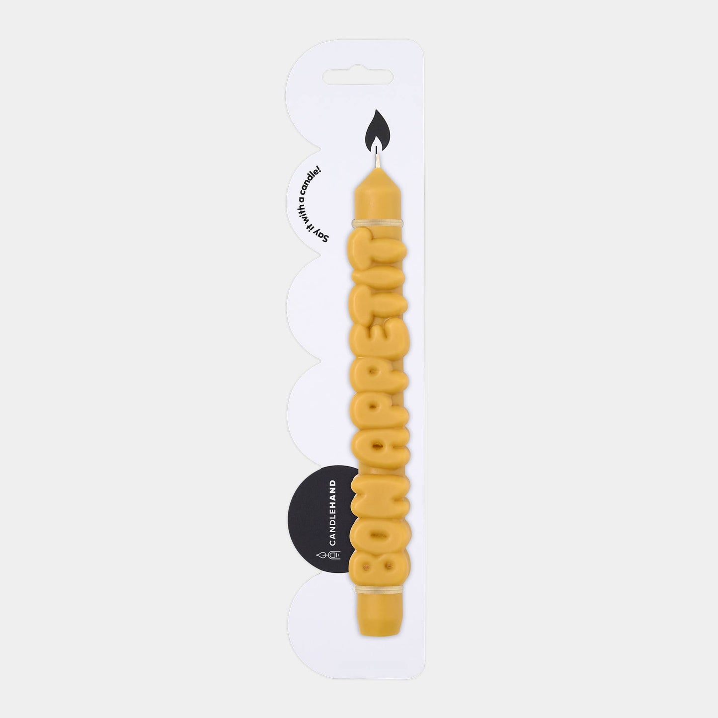 Bougie conique Bon Appétit - Fait main - Bougies coniques 3D: Beige