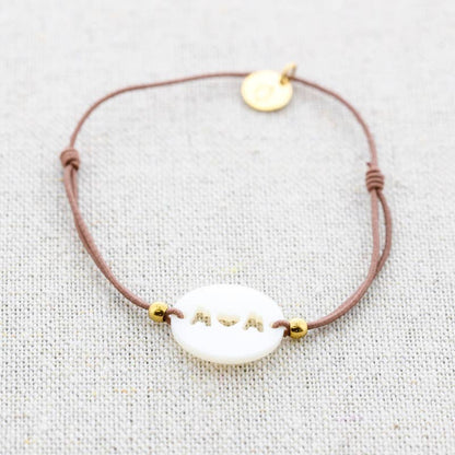 Bracelet élastique en acier avec nacre: Rose