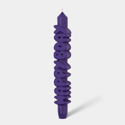 Bougie conique JOYEUX ANNIV - Fait main - Bougies coniques 3D de 9 pouces: Vert olive