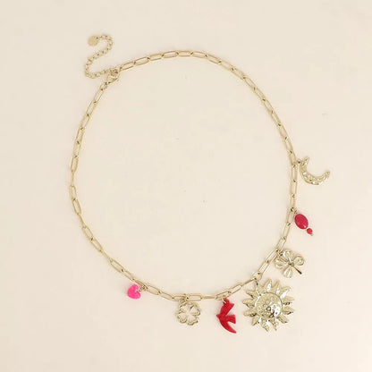 Collier pampilles Soleil & trèfle