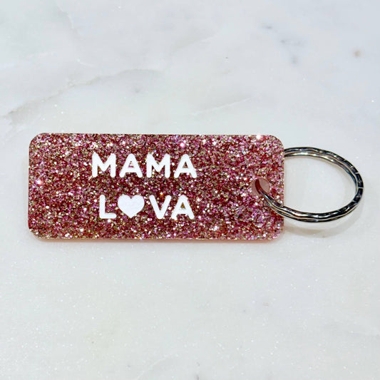MAMA LOVA Porte-clés à paillettes Plus de Love: Rose