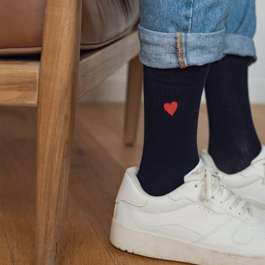 Chaussettes brodées Coeur homme