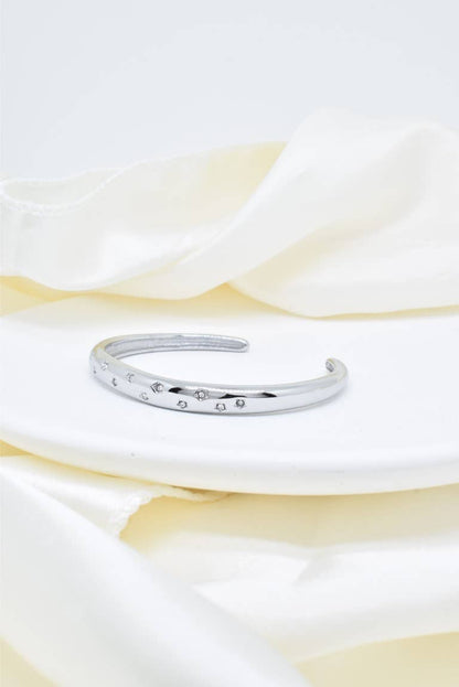 Bracelet jonc cristaux en acier inoxydable - BR110296: Doré