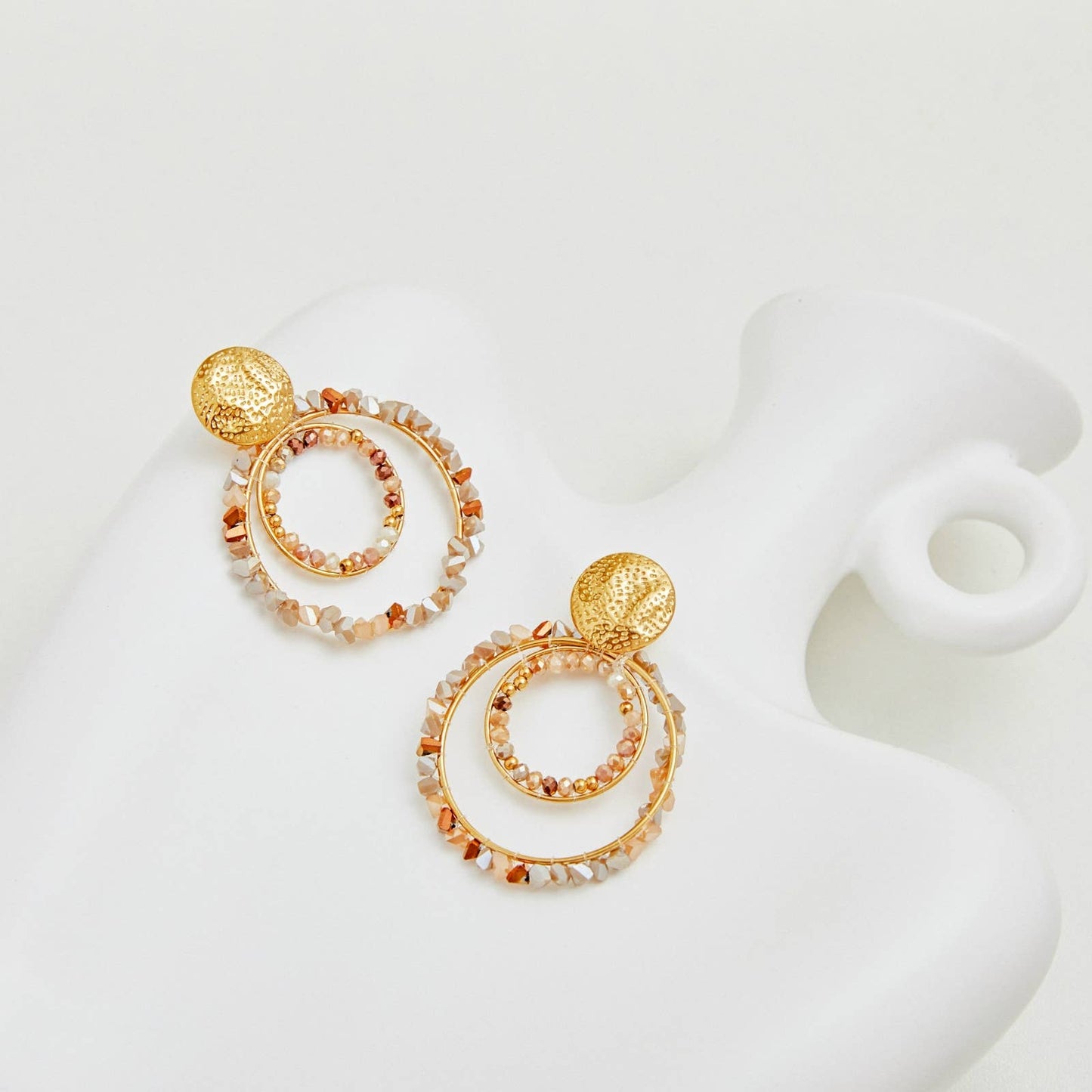 Boucles d'oreilles pendantes cercles - Esther: Multicouleur / Tu [1]