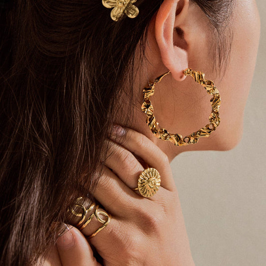 Boucles d'oreilles créoles - Juliana: Gold / Tu [1]