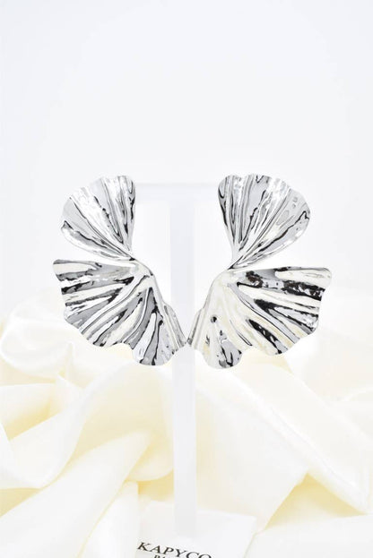 Boucles d'oreilles texturées en acier inoxydable -BO100331: Doré