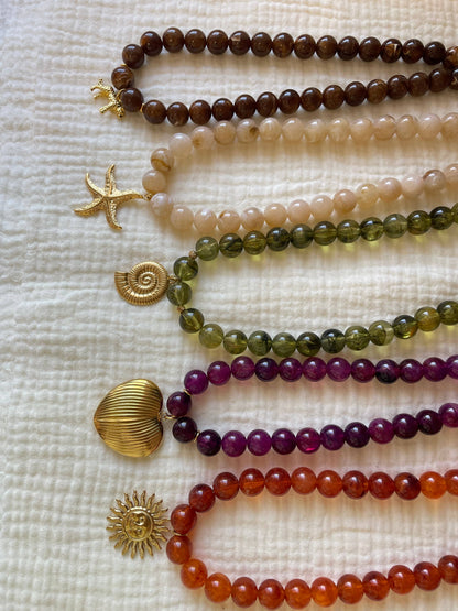 Collier Aventure – 5 variantes-Perles Acryliques Marbrées : Chocolat