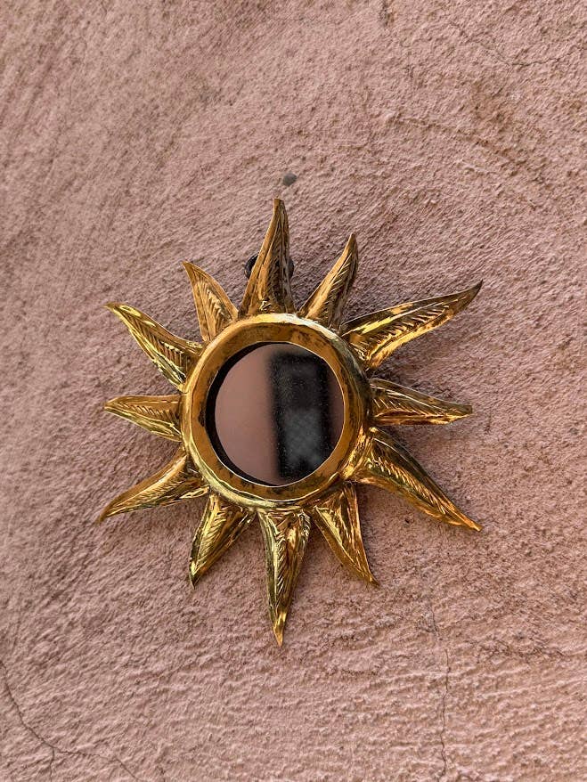 Miroir tournesol 2 taille S, Bronze, or