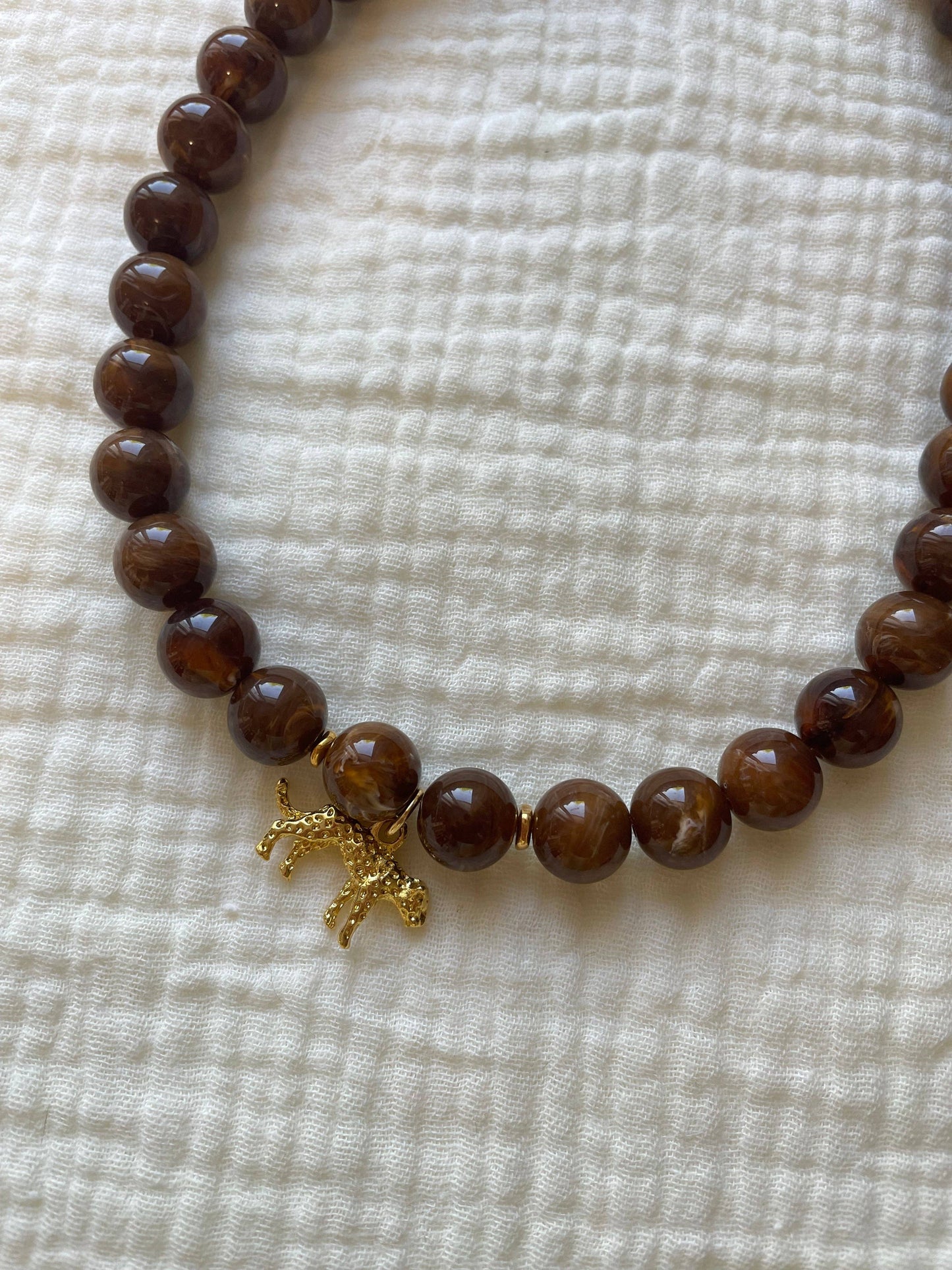 Collier Aventure – 5 variantes-Perles Acryliques Marbrées : Chocolat