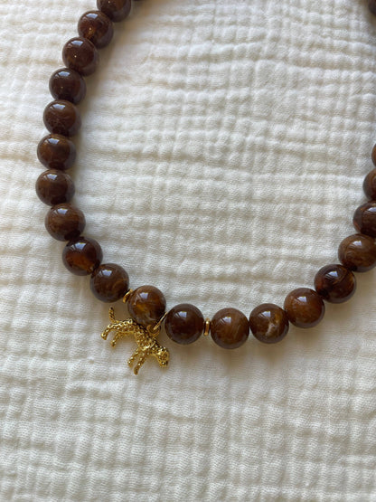 Collier Aventure – 5 variantes-Perles Acryliques Marbrées : Chocolat