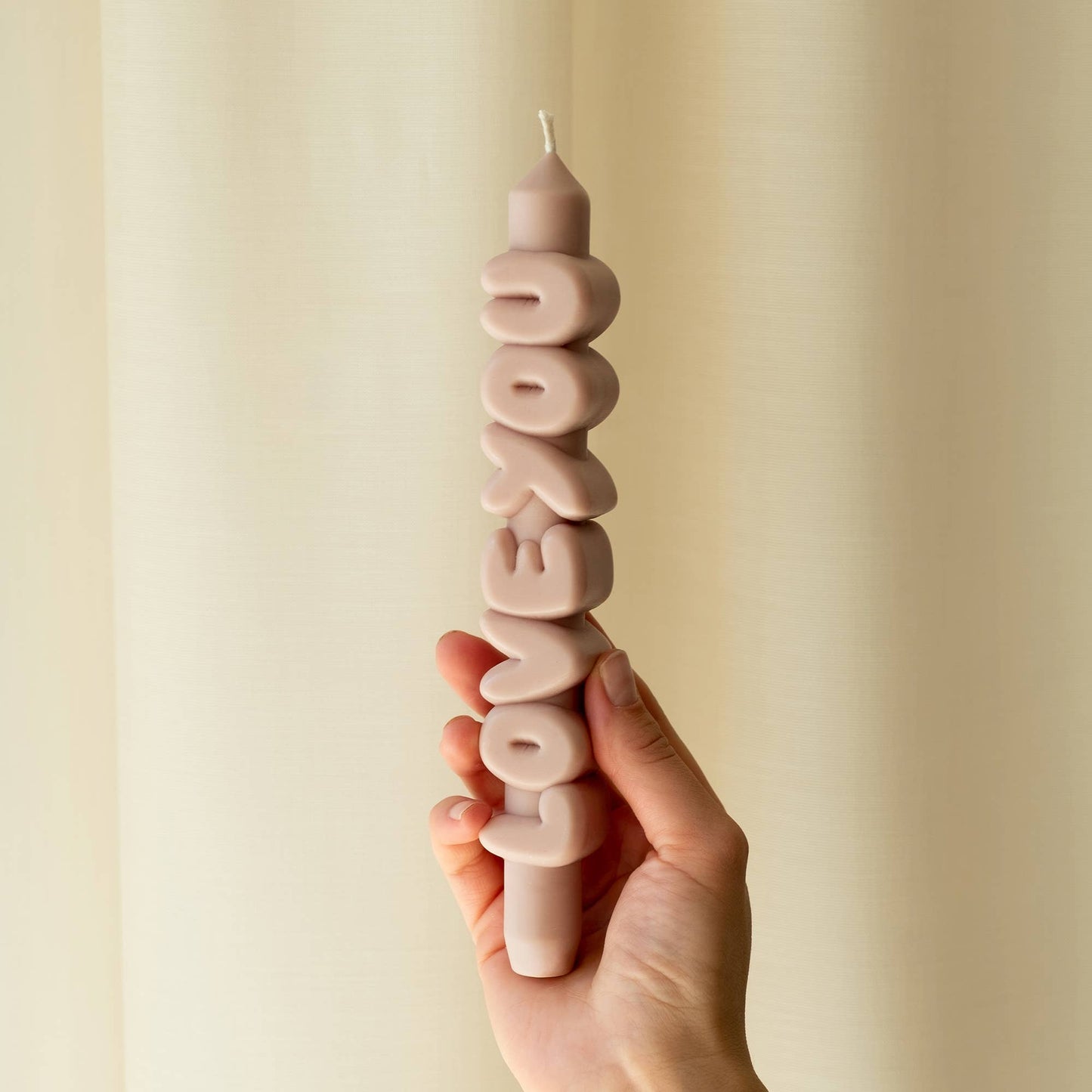 Bougie conique JE T'AIME - Fait main - Bougies coniques 3D de 9 pouces: Rose