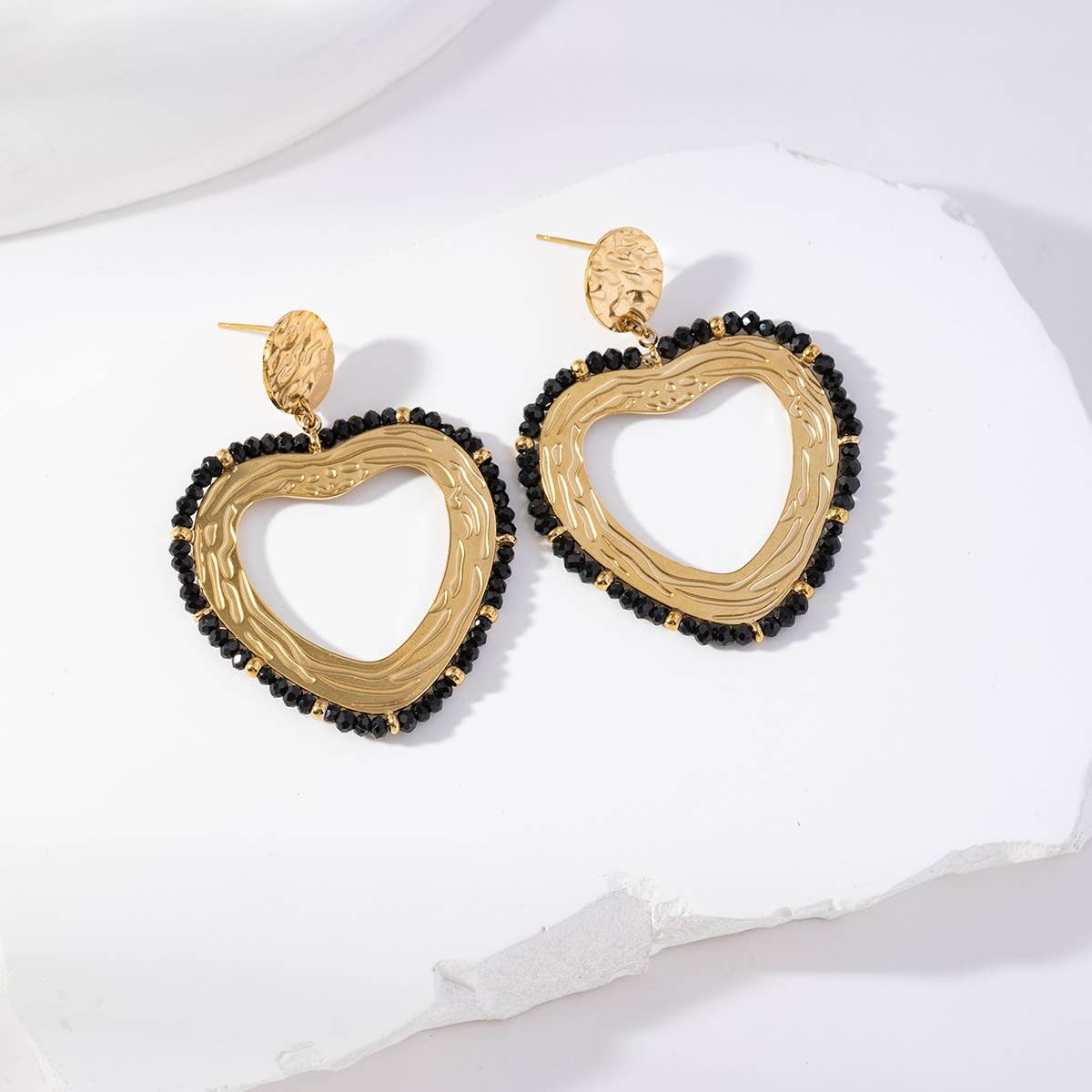 Boucles d'oreilles pendantes coeur - Nola: Multicouleur / Tu [1]