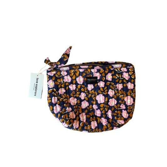Trousse de maquillage - flower seventies navy