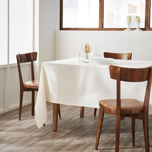 NAPPE 150 x 250 cm VICKIE Pampa: Double gaze de coton - 125 gr/m² / OEKO TEX - BSCI - TRAITEMENT DES EAUX USÉES / 100% Coton