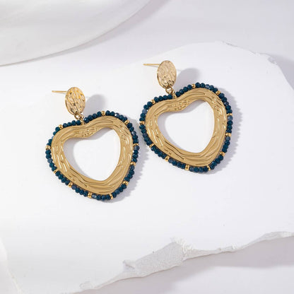 Boucles d'oreilles pendantes coeur - Nola: Multicouleur / Tu [1]