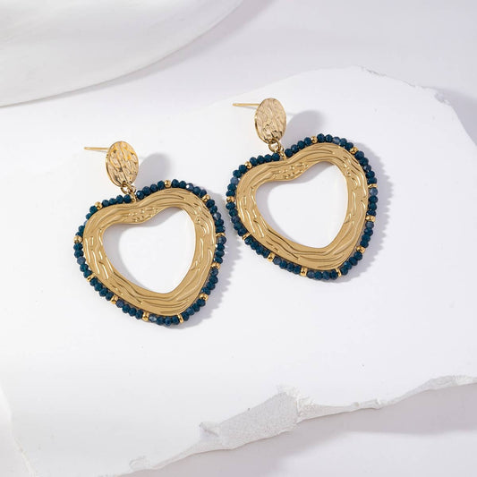 Boucles d'oreilles pendantes coeur - Nola: Multicouleur / Tu [1]