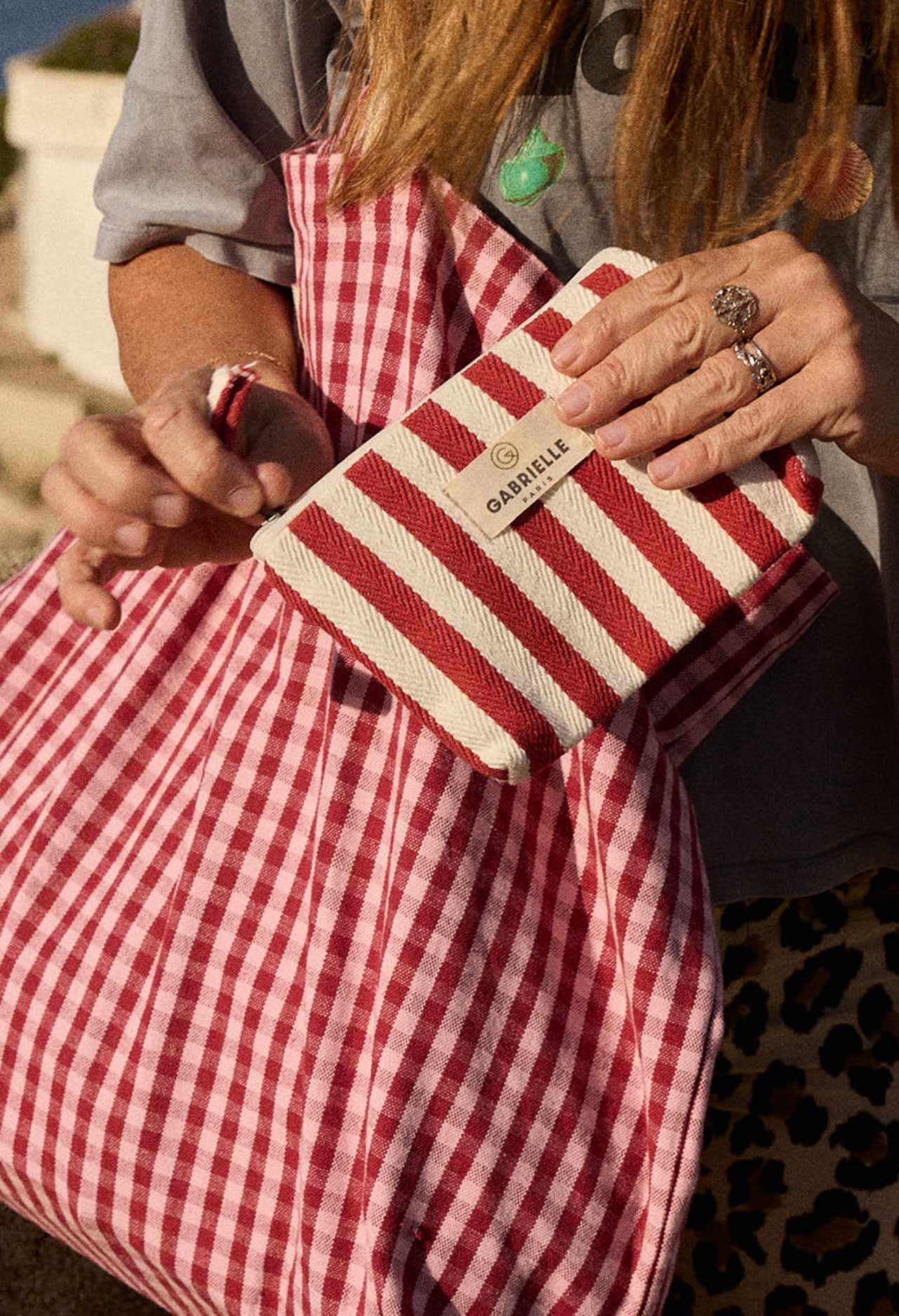 Trousse de beauté Rayures Rouges
