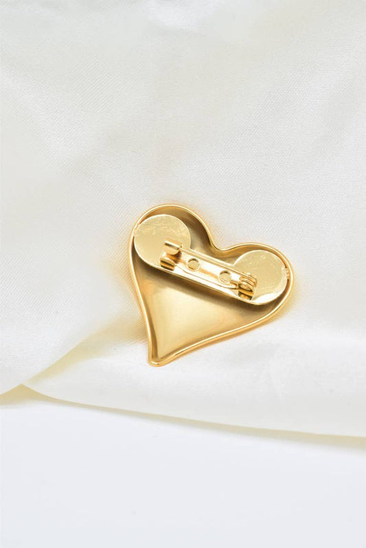 Broche en acier inoxydable - BH500040: Doré
