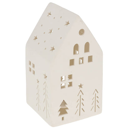 Grande maison LED de Noël blanche