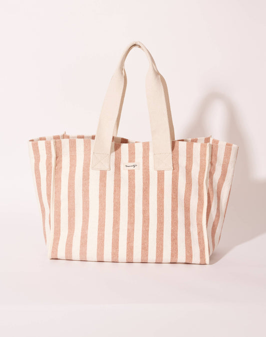 SAC CABAS COTON RAYÉ ROSE NINA