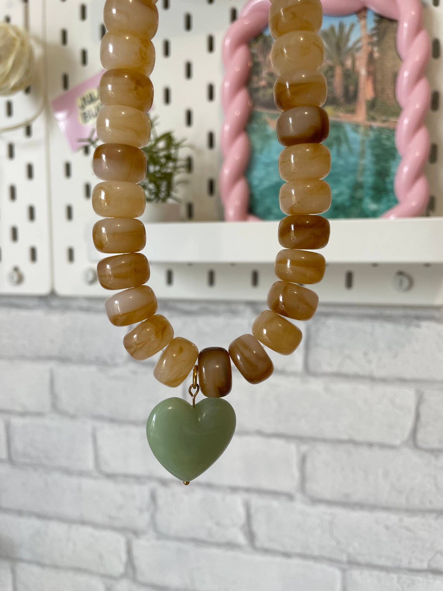 Collier Charlie: Perle kaki