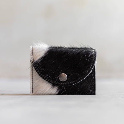 Portefeuille en peau de vache à bouton-pression | 11 variantes: Imprimé Panthère